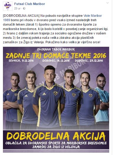 Foto: Facebook Futsal club Maribor
